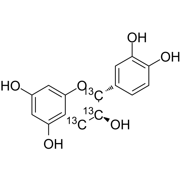 Catechin-13C3 Chemical Structure Catechin-13C3(Synonyms: (+)-Catechin-13C3; Cianidanol-13C3; Catechuic acid-13C3)