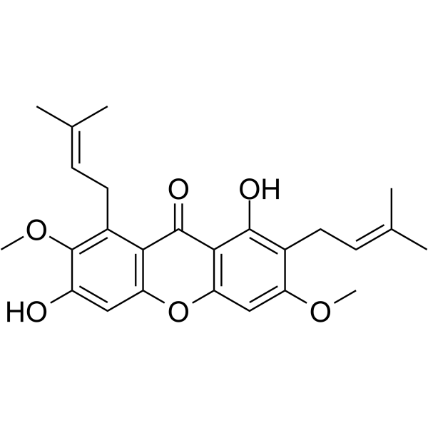 beta-Mangostin Chemical Structure beta-Mangostin(Synonyms: β-Mangostin)