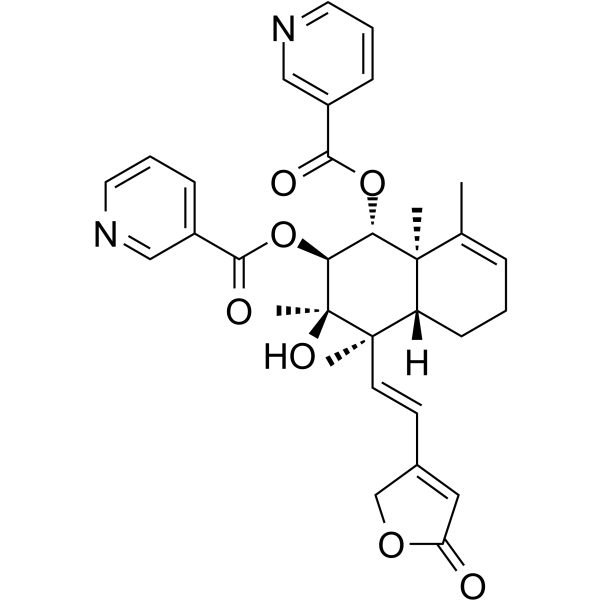 Scutebarbatine A Chemical Structure Scutebarbatine A(Synonyms: (-)-Scutebarbatine A)