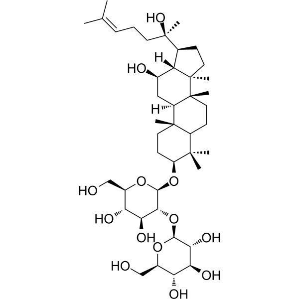 (20R)-Ginsenoside Rg3 Chemical Structure (20R)-Ginsenoside Rg3(Synonyms: (20R)-人参皂苷Rg3; (20R)-Propanaxadiol; R-ginsenoside Rg3)