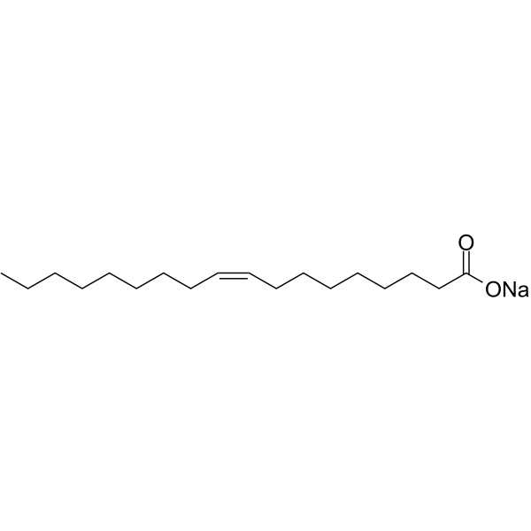 Sodium oleate Chemical Structure Sodium oleate(Synonyms: Oleic acid sodium; 9-cis-Octadecenoic acid sodium; 9Z-Octadecenoic acid sodium)