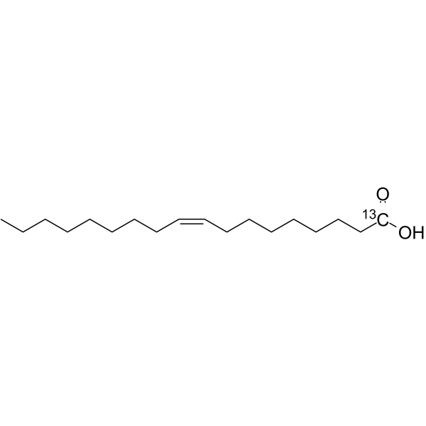 Oleic acid-13C Chemical Structure Oleic acid-13C(Synonyms: 9-cis-Octadecenoic acid-13C; 9Z-Octadecenoic acid-13C)