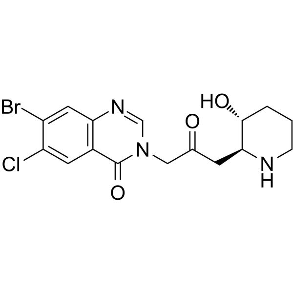 Halofuginone Chemical Structure Halofuginone(Synonyms: 常山酮; RU-19110)
