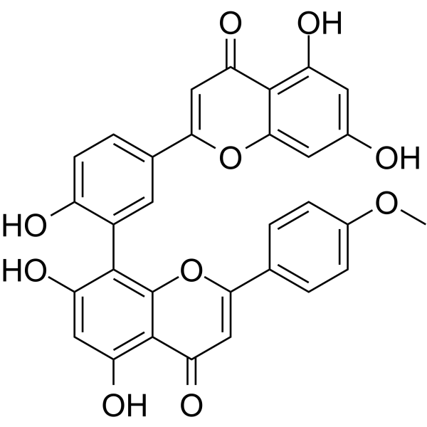 Podocarpusflavone A Chemical Structure Podocarpusflavone A(Synonyms: 竹柏双黄酮 A;罗汉松双黄酮A)