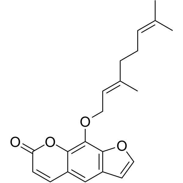 8-Geranyloxypsoralen Chemical Structure 8-Geranyloxypsoralen(Synonyms: 8-香叶草氧基补骨脂素)