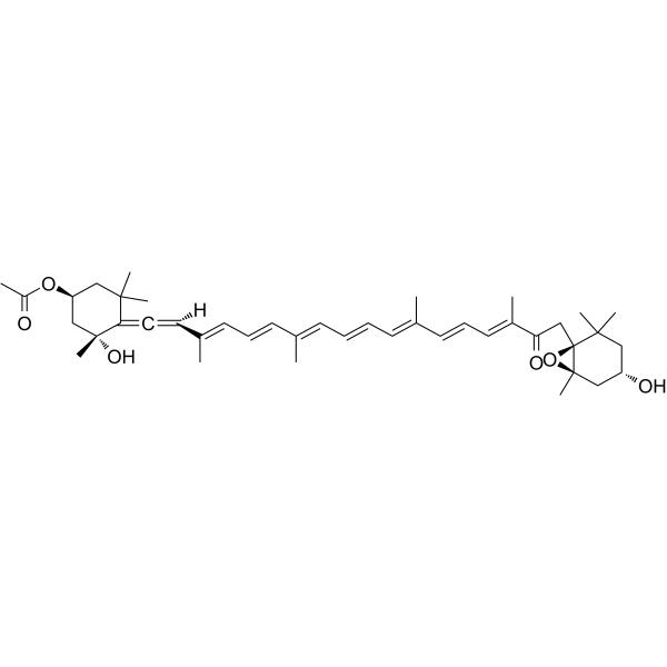 Fucoxanthin Chemical Structure Fucoxanthin(Synonyms: 岩藻黄质; all-trans-Fucoxanthin)