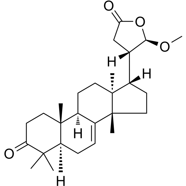3-Oxo-21α-methoxy-24,25,26,27-tetranortirucall-7-ene-23(21)-lactone Chemical Structure 3-Oxo-21α-methoxy-24,25,26,27-tetranortirucall-7-ene-23(21)-lactone