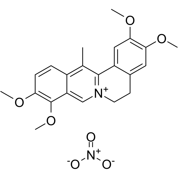 Dehydrocorydaline nitrate(Synonyms: 硝酸脱氢紫堇碱; 13-Methylpalmatine nitrate)