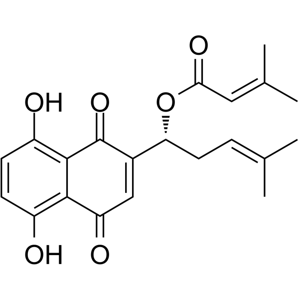 β,β-Dimethylacrylshikonin Chemical Structure β,β-Dimethylacrylshikonin(Synonyms: Isoarnebin I)