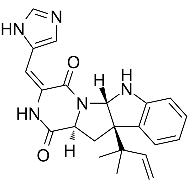 Roquefortine C Chemical Structure Roquefortine C(Synonyms: 异烟棒曲霉素 C)