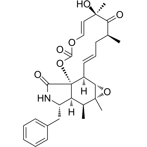Cytochalasin E Chemical Structure Cytochalasin E(Synonyms: 细胞松弛素E)