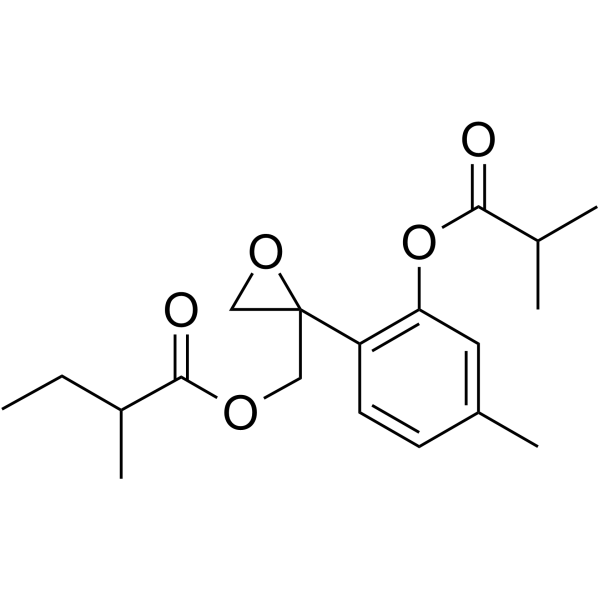 8,9-Epoxy-3-isobutyryloxy-10-(2-methylbutanoyl)thymol Chemical Structure 8,9-Epoxy-3-isobutyryloxy-10-(2-methylbutanoyl)thymol(Synonyms: 8,9-环氧-3-异丁酰-10-(2-甲基丁酰) 百里草酚)