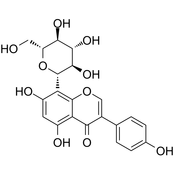 Genistein 8-c-glucoside Chemical Structure Genistein 8-c-glucoside(Synonyms: 染料木素 8-C-葡萄糖苷; G8CG)