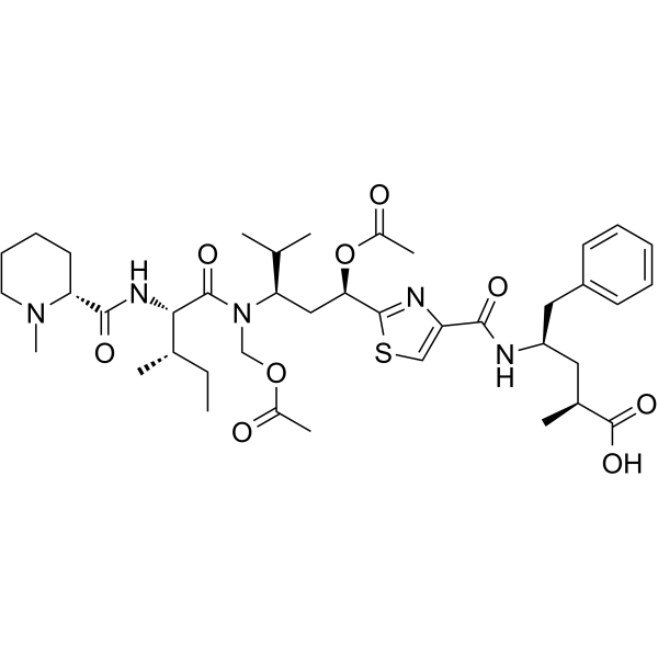 Tubulysin H Chemical Structure Tubulysin H(Synonyms: 微管蛋白抑制剂 H)