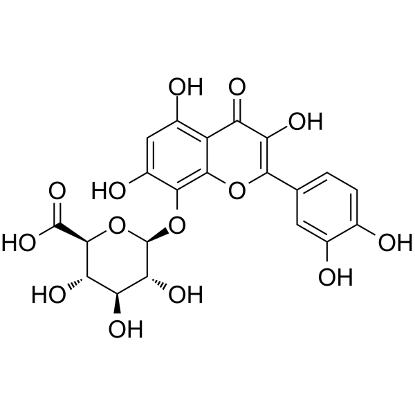 Hibifolin Chemical Structure Hibifolin(Synonyms: 棉花皮素-8-O-葡萄糖醛酸苷)