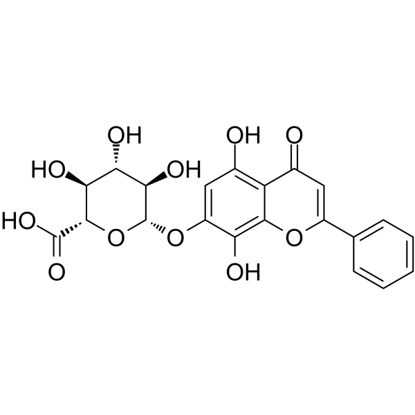 Glychionide A(Synonyms: 去甲汉黄芩素-7-O-葡萄糖醛酸苷)