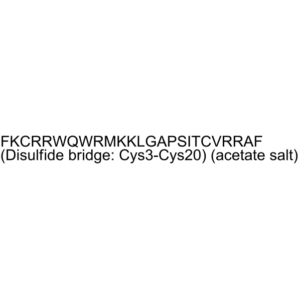 Lactoferrin (17-41) (acetate) Chemical Structure Lactoferrin (17-41) (acetate)(Synonyms: Lactoferricin B acetate; Lfcin B acetate)