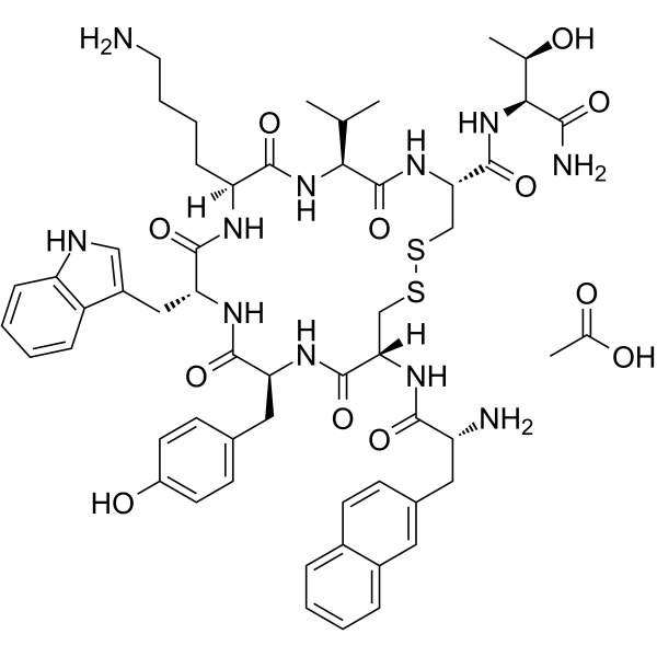 Lanreotide acetate Chemical Structure Lanreotide acetate(Synonyms: BIM 23014 acetate)