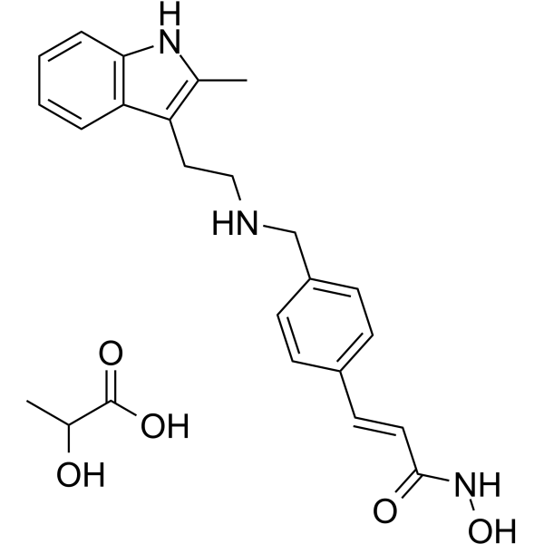 Panobinostat lactate Chemical Structure Panobinostat lactate(Synonyms: LBH589 lactate; NVP-LBH589 lactate)