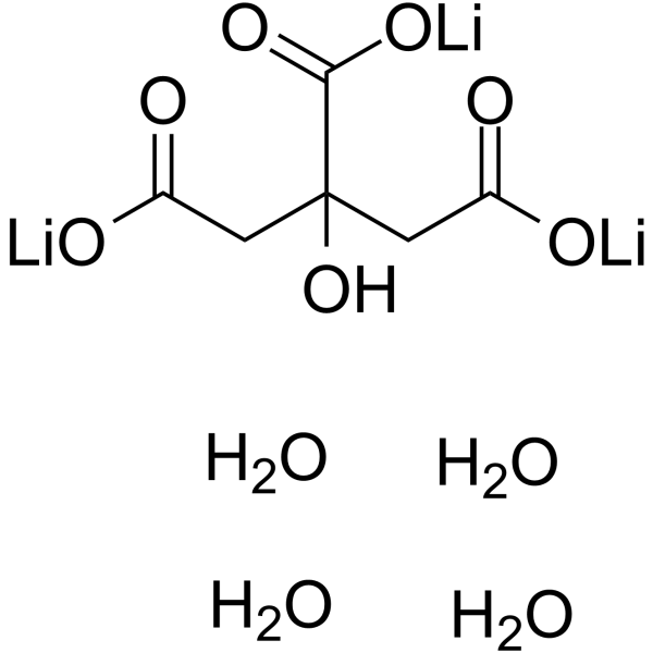 Citric acid trilithium salt tetrahydrate Chemical Structure Citric acid trilithium salt tetrahydrate(Synonyms: 柠檬酸三锂盐四水合物; Lithium citrate tribasic tetrahydrate; Trilithium citrate tetrahydrate)