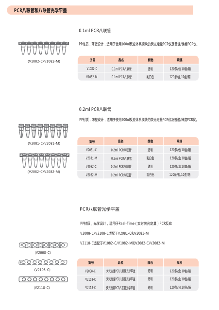 反应8联管含八联管盖匹配ABI Q5PCR仪V1082-C