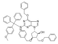5-[2-[[(4-Methoxyphenyl)diphenylmethyl]amino]-6-(phenylmethoxy)-9H-purin-9-yl]-3-(phenylme_142217-78-5