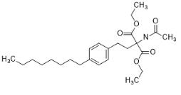 2-乙酰氨基-2-(2-(4-辛基苯基)乙基)丙二酸二乙酯对照品_162358-08-9