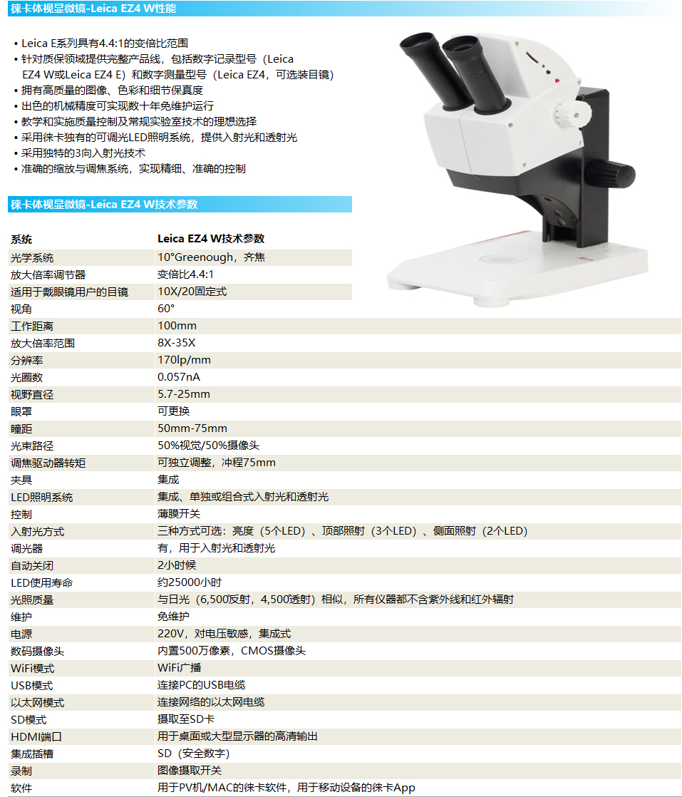 Leica徕卡体视显微镜-Leica EZ4 W