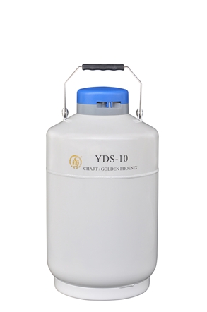 成都金凤贮存型液氮生物容器（小）YDS-10,含六个120MM高的提筒