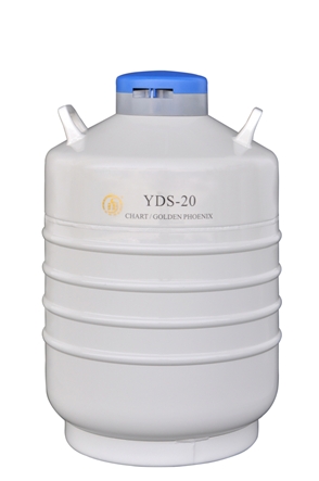 成都金凤贮存型液氮生物容器YDS-20,含六个120MM高的提筒
