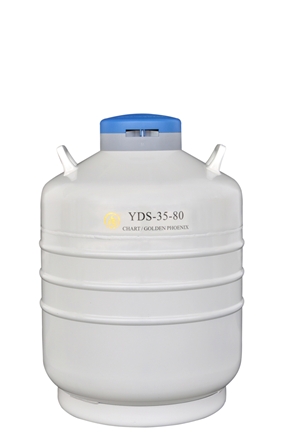 成都金凤贮存型液氮生物容器（大）YDS-35-80，含六个120MM高的提筒