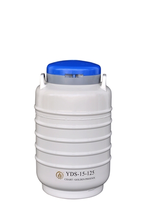 成都金凤大口径液氮生物容器YDS-15-125,无提筒